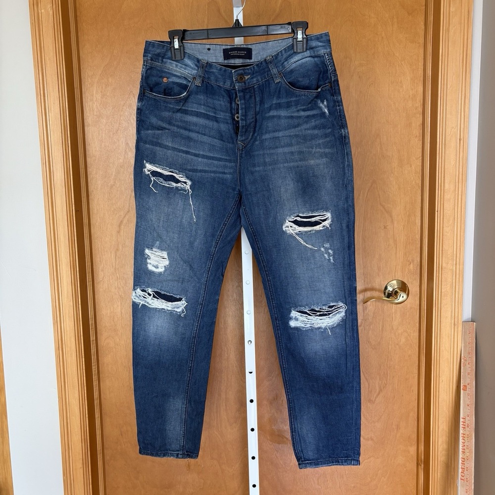 Maison Scotch L'Adorable Boyfriend Jeans Women's Size 28 Button Fly Distressed